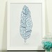 Geometric Feather Illustration Print