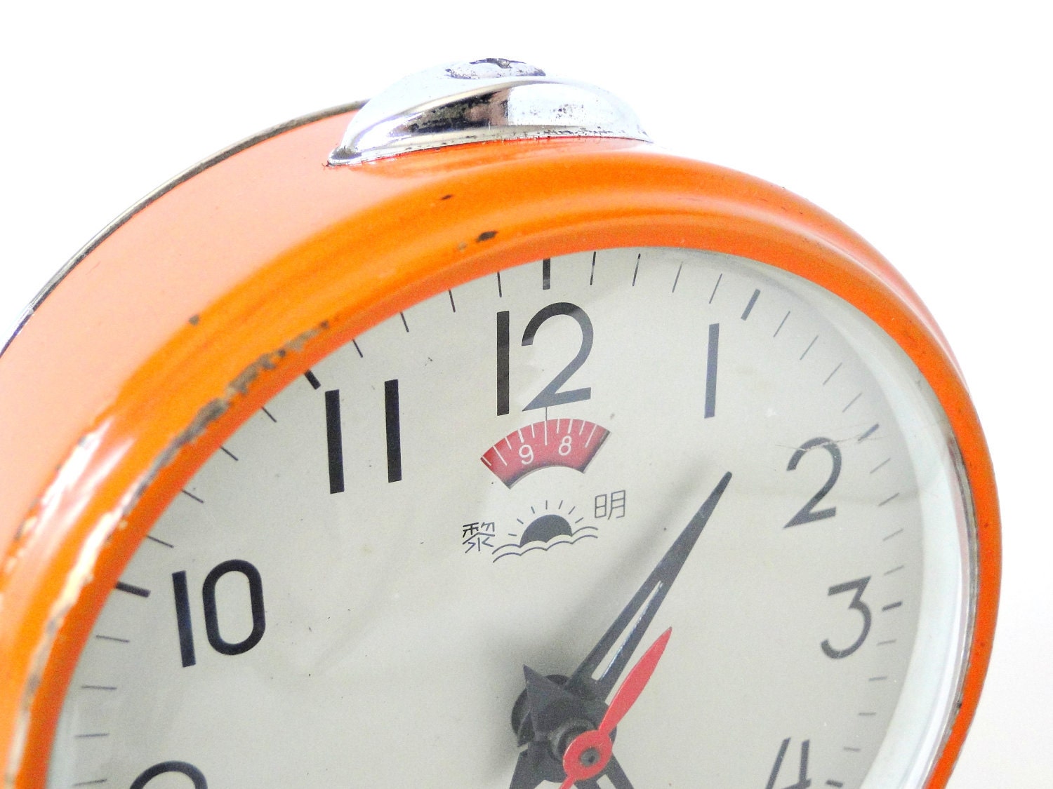 MINI - Vintage Orange Round Mechanical Alarm Clock