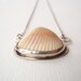 Tribal Shell Necklace- Sterling Silver Bezel Set. Artisan Organic Beach Jewelry