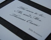 Elegant & Formal Black and White Place Card / Escort Card