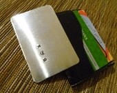 Aluminum Wallet Card - Personalized Hand Stamped with 3 Characters