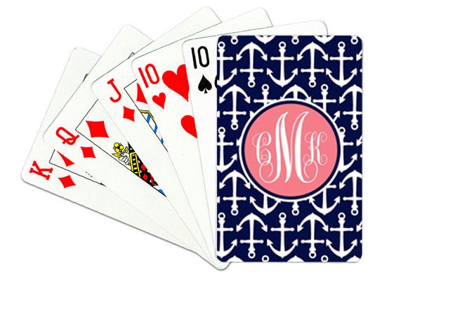 Personalized Playing Cards- Nautical Anchor- Perfect Groomsmen Gifts/ Bachelorette