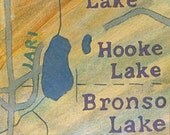 Bell Lake, Prismacolor pencil and acrylic on paper