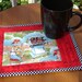 Aussie BBQ Mug Rugs Red Black (PAIR)