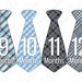 Tie Monthly Onesie Stickers - Ivan - All Boy Gingham and Plaids in Blue, Gray, and Black - Baby Month Stickers