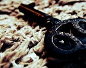 Fine Art Square Photograph - antique key - 8x8 inch print
