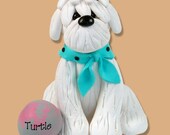 Maltese - Shih Tzu  / Dog / Puppy / Polymer Clay Personalized Christmas Ornament