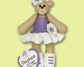ICE SKATER Belly Bear Handmade Polymer Clay Personalized Christmas Ornament