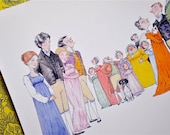 Jane Austen, 'Sense & Sensibility' literary illustration print (small)