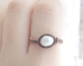 petite winter ring - lovely hand made copper ring with freshwater pearl