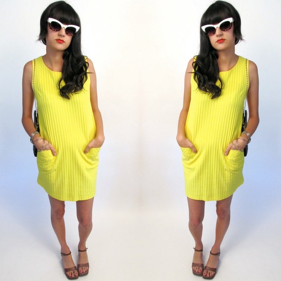 yellow pocket dress