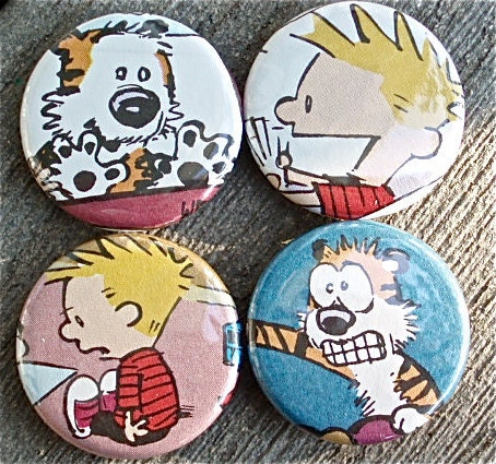 Calvin and Hobbes Upcycled Magnets