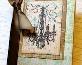 Altered Mini Composition Journal Notebook - Shabby Chic - Chandelier