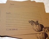 Set of 10 Vintage Inspired Kraft Recipe Cards - Tomatoes