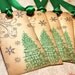 Vintage Inspired Holiday Tags - Snowflakes / Tree - Set of 5
