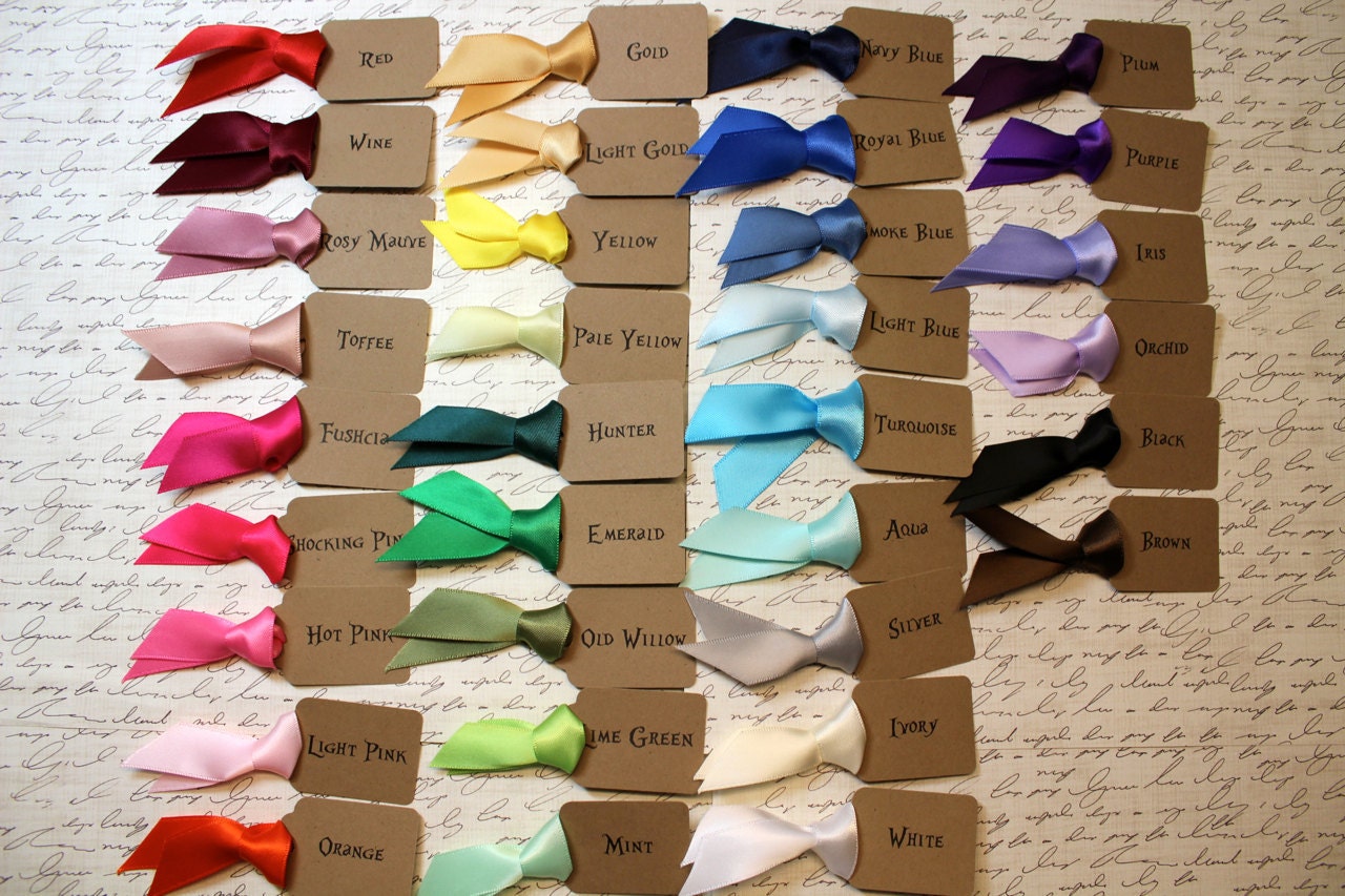 Vintage Inspired Candy Buffet Labels on Skewers - Set of  5 You Choose Ribbon Color