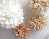 rustic shabby chic decor...10 poms  ... barn wedding // wedding decorations // nursery decor // baby shower // burlap lace