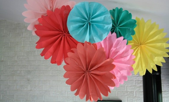 Party decorations - 10 pomwheels ... pick your colors. Il_570xn