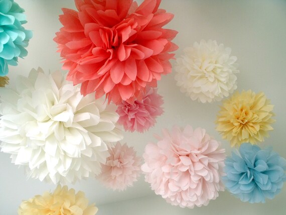 Tissue pompoms - 12 poms Il_570xn