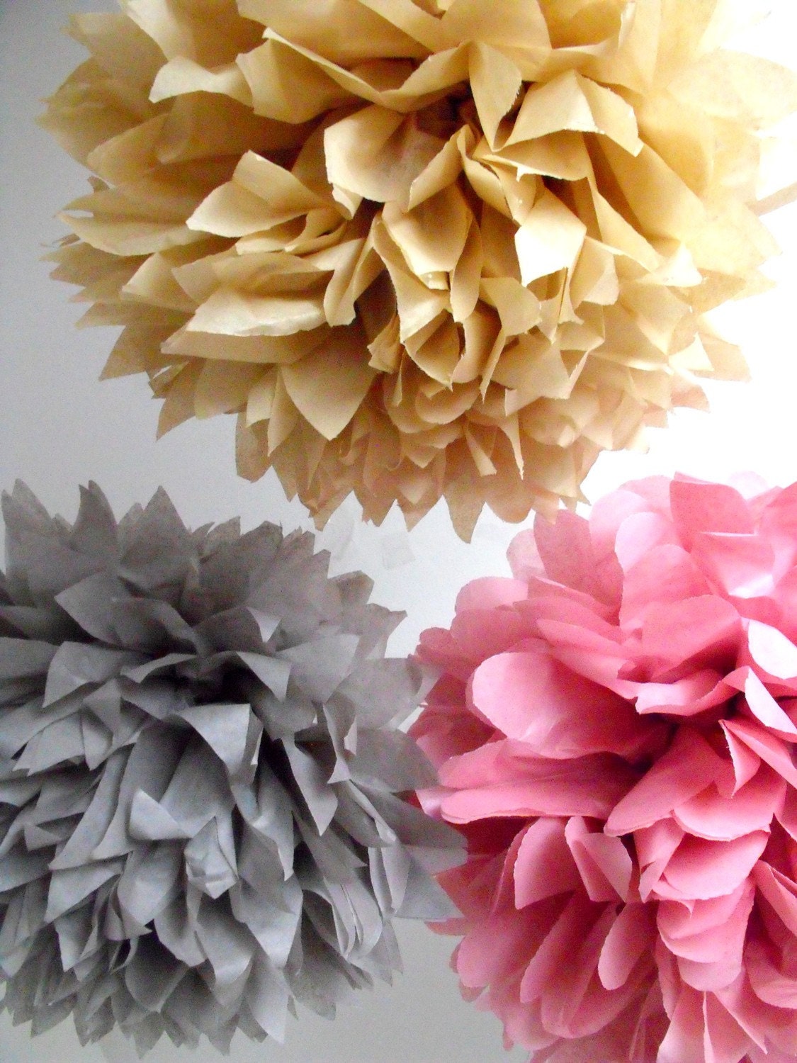 Tissue poms - 3 pompoms - choose your color
