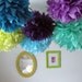 Peacock wedding ... 40 Tissue paper pompoms - peacock party