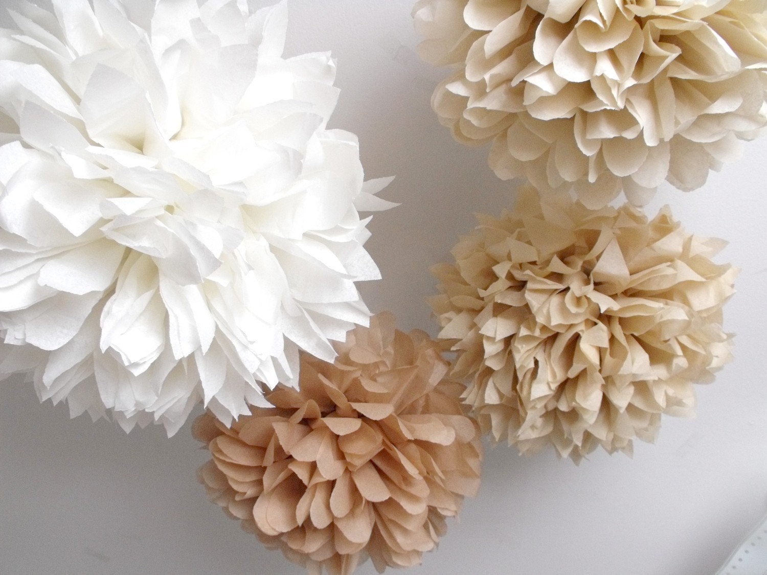 Tissue pompoms ... 10 Poms - Budget Diy Craft Kit
