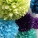 10 Tissue paper pompoms - peacock party