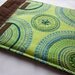 iPad 2 sleeve - hand embroidered iPad 2 cover - tablet case - lime green, blue and yellow kaleidoscope - quilt lined slim design