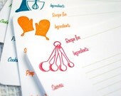 12 Letterpress Printed Recipe Cards
