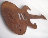 Steel Guitar wall art - 36" wide - musical art rust patina earth tone metal wall art