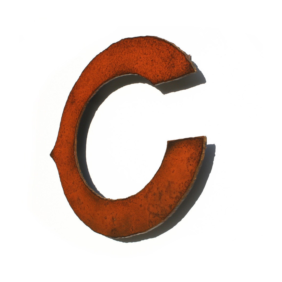 Chicago Bears Emblem NFL wall art - 16" wide - steel metal Chicago football orange rust patina