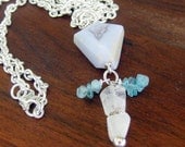 Water Element Blue Lace Agate Aquamarine Moonstone Necklace