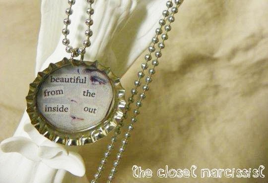 Beautiful from the Inside Out Bottlecap Necklace