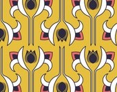 Home Fabric- "Art Deco Golden"  Cotton Linen - Fat Quarter-Ships in 10 days after order