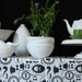 Black and White Organic cotton fabric- "Gentleman's Necessities" (Fat Quarter) Ready to ship