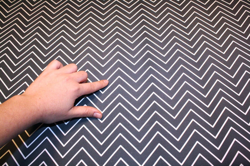 Reserved for Hilary - 1.5 yards - "Delicate Charcoal Chevron"- Cotton/Linen - ships 10 days after order