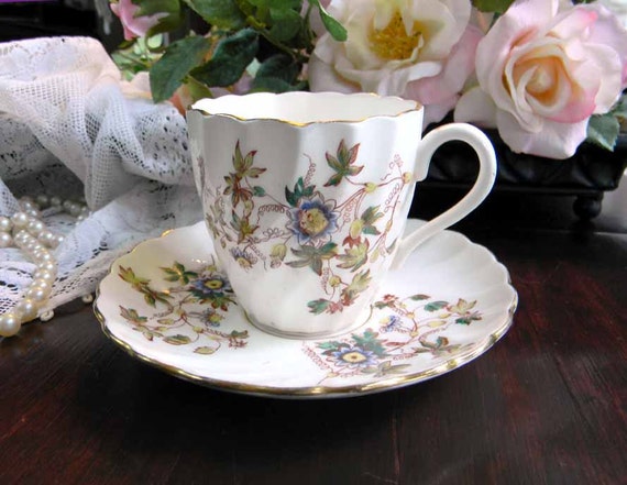 Bone  and Tea Unmarked Teacup Demitasse Ribbed  cup vintage Vintage demitasse  Cup China Saucer