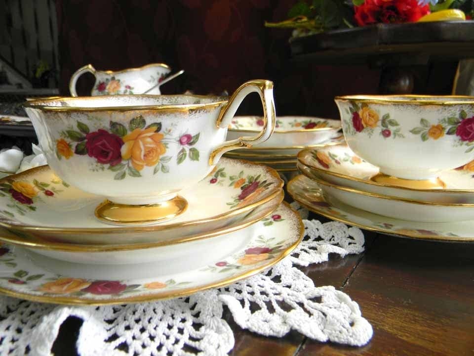 Tea Bone  tea TheVintageTeacup by China Arklow Cups Antique Irish vintage cups 16pc ireland