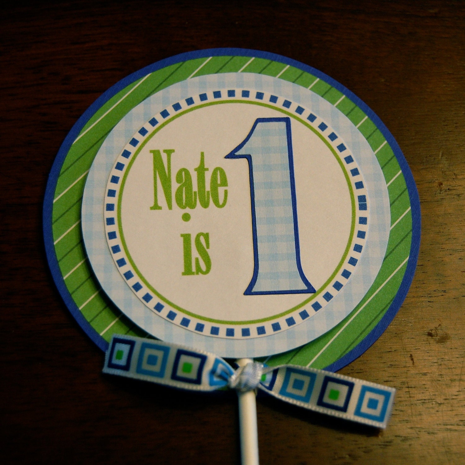 1st First Birthday Smash Cake Topper, You Pick the Colors/Theme