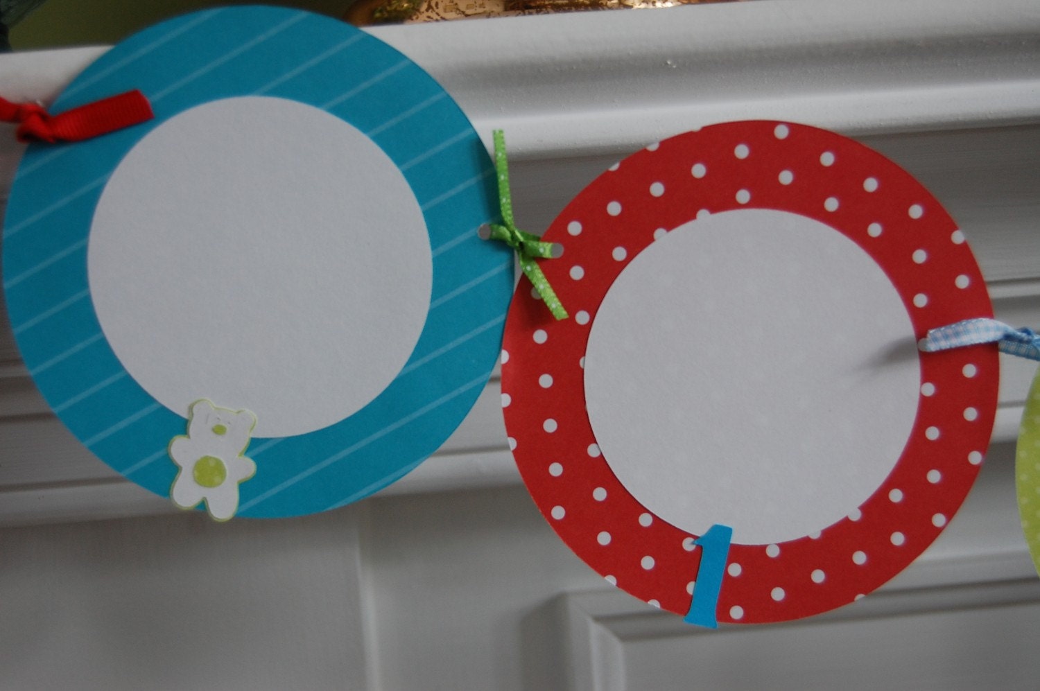 First 1st Birthday Circle Photo Banner You Pick the Colors
