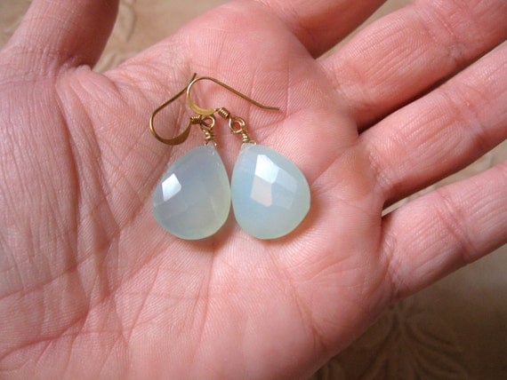 Peruvian Blue Chalcedony Earrings