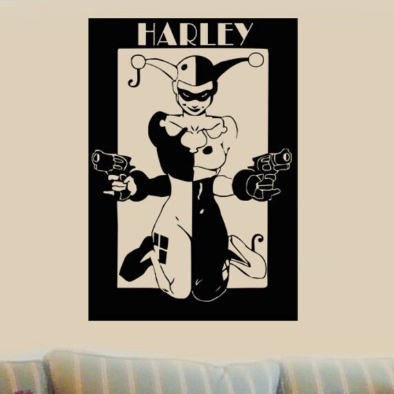 Harley Quinn Arkham Bat Man Personalized comic book vinyl decal wall art room sticker