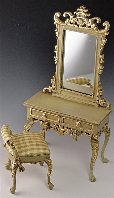 Dollhouse vanity and bench set The Lisette