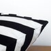 SALE- Decorative Pillow Cover- Black and White- Stripes- 18x18"