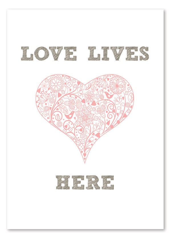 Love Lives Here Art Print // 8 x 10