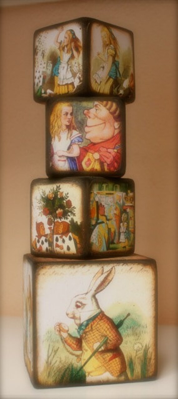 Vintage Alice In Wonderland Blocks