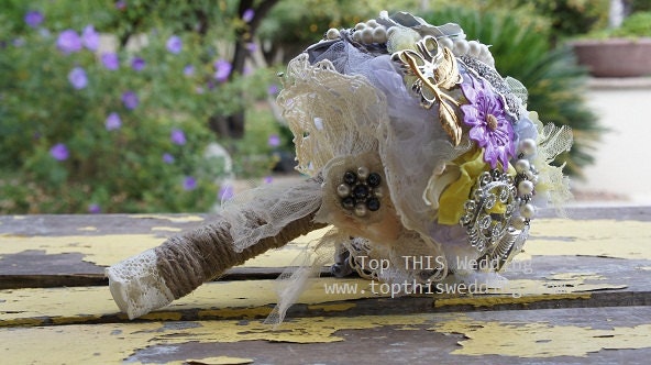 Brooch and Fabric Bouquet - Made to Order Large Bouquet