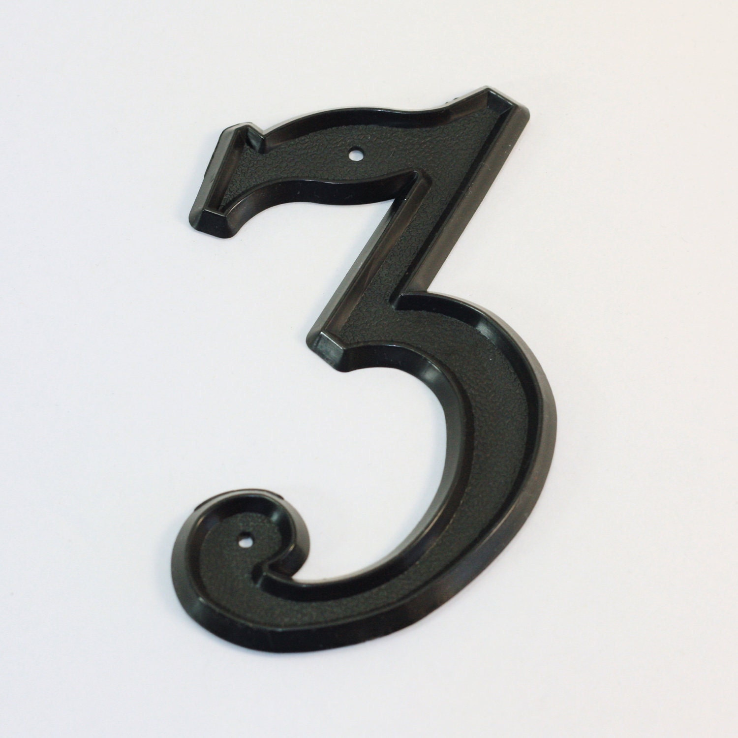 Large number 3 black plastic