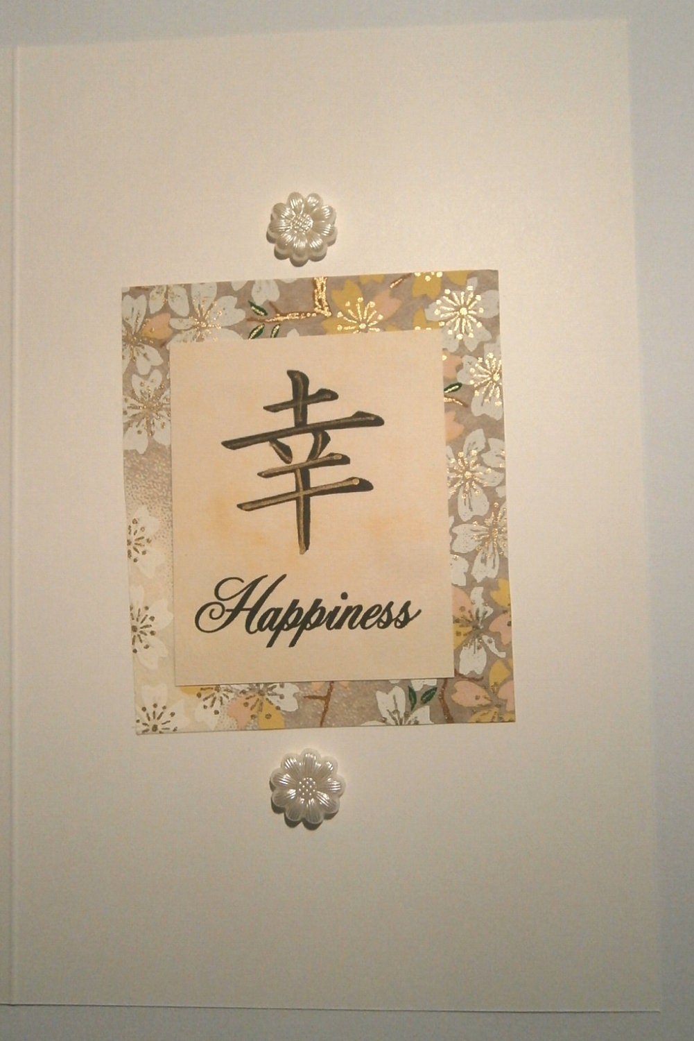 Handcrafted Japanese Kanji Greeting Card-Happiness