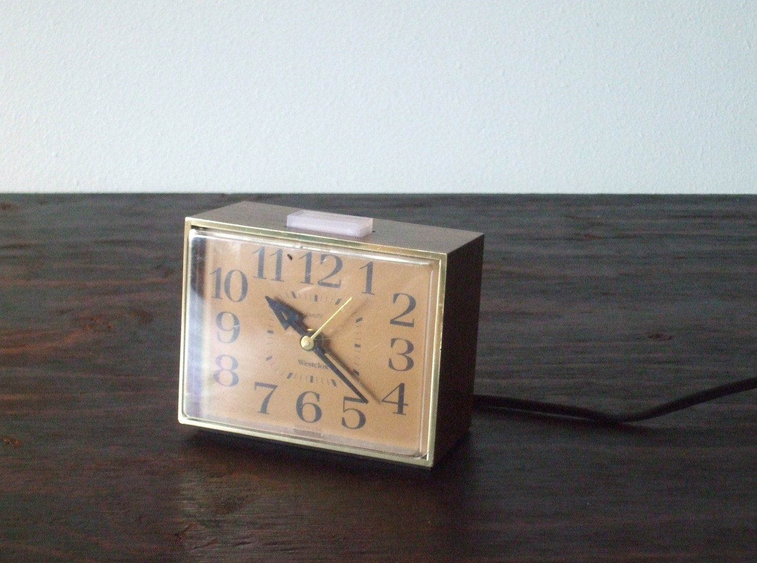 Vintage Electric Westclox Nightstand Alarm Clock by velvetandshag